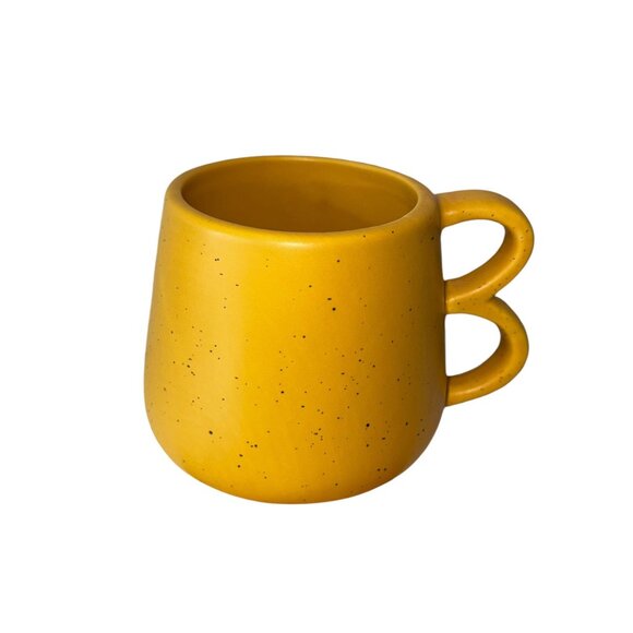 Ashland Summer Fair Yellow Speckled Ceramic Mug With Double Loop Handle - Picture 2 of 6